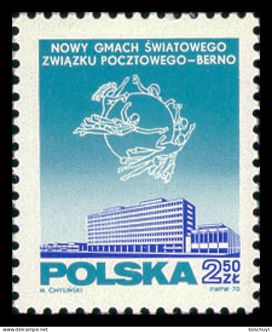 Poland, 1970, UPU Building, Universal Postal Union, United Nations, MNH, Michel 2007 - Ongebruikt