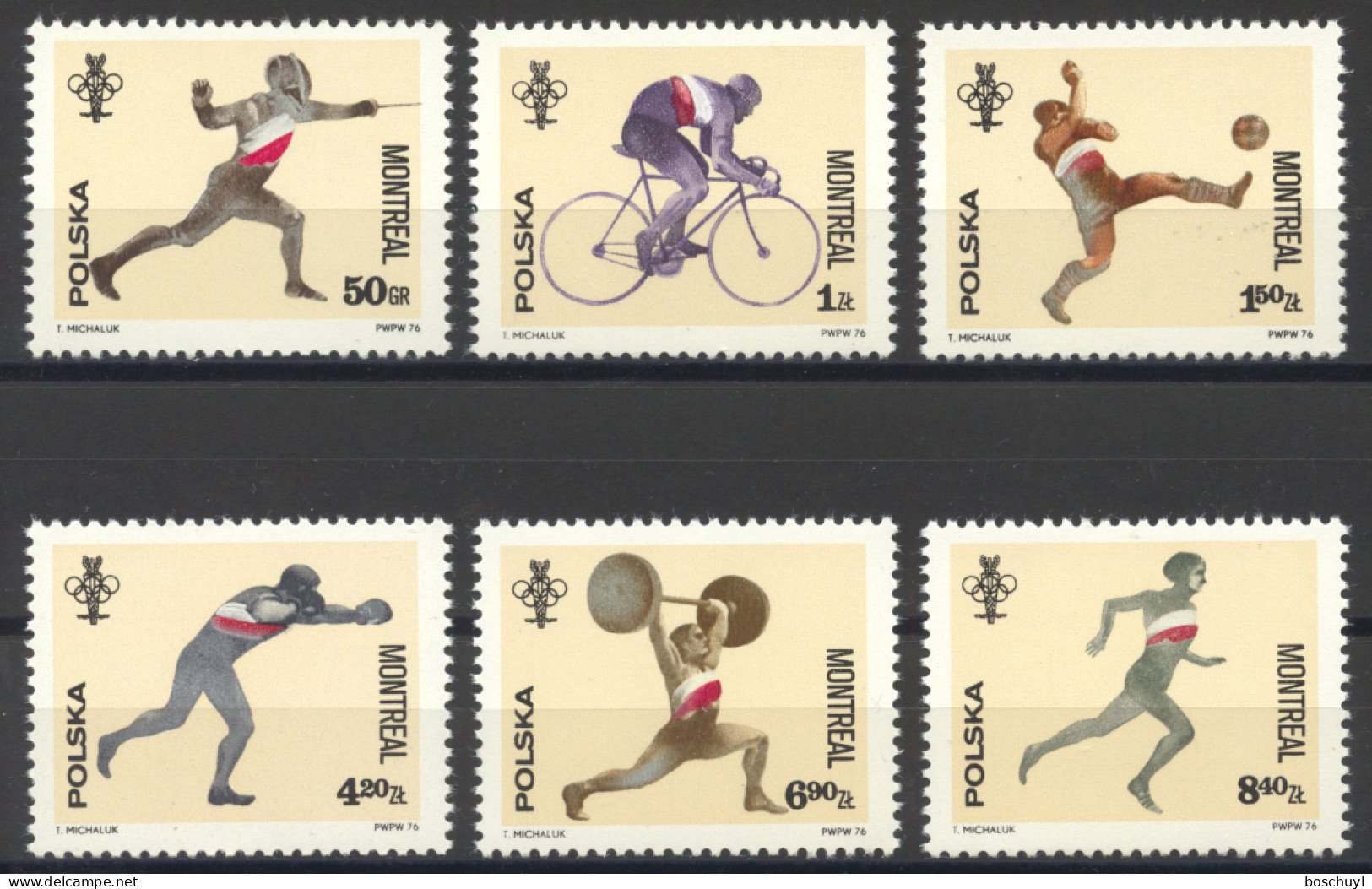 Poland, 1976, Olympic Summer Games Montreal, Sports, MNH, Michel 2452-2457 - Nuovi