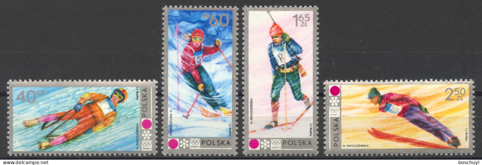 Poland, 1972, Olympic Winter Games Sapporo, Sports, MNH, Michel 2143-2146 - Neufs