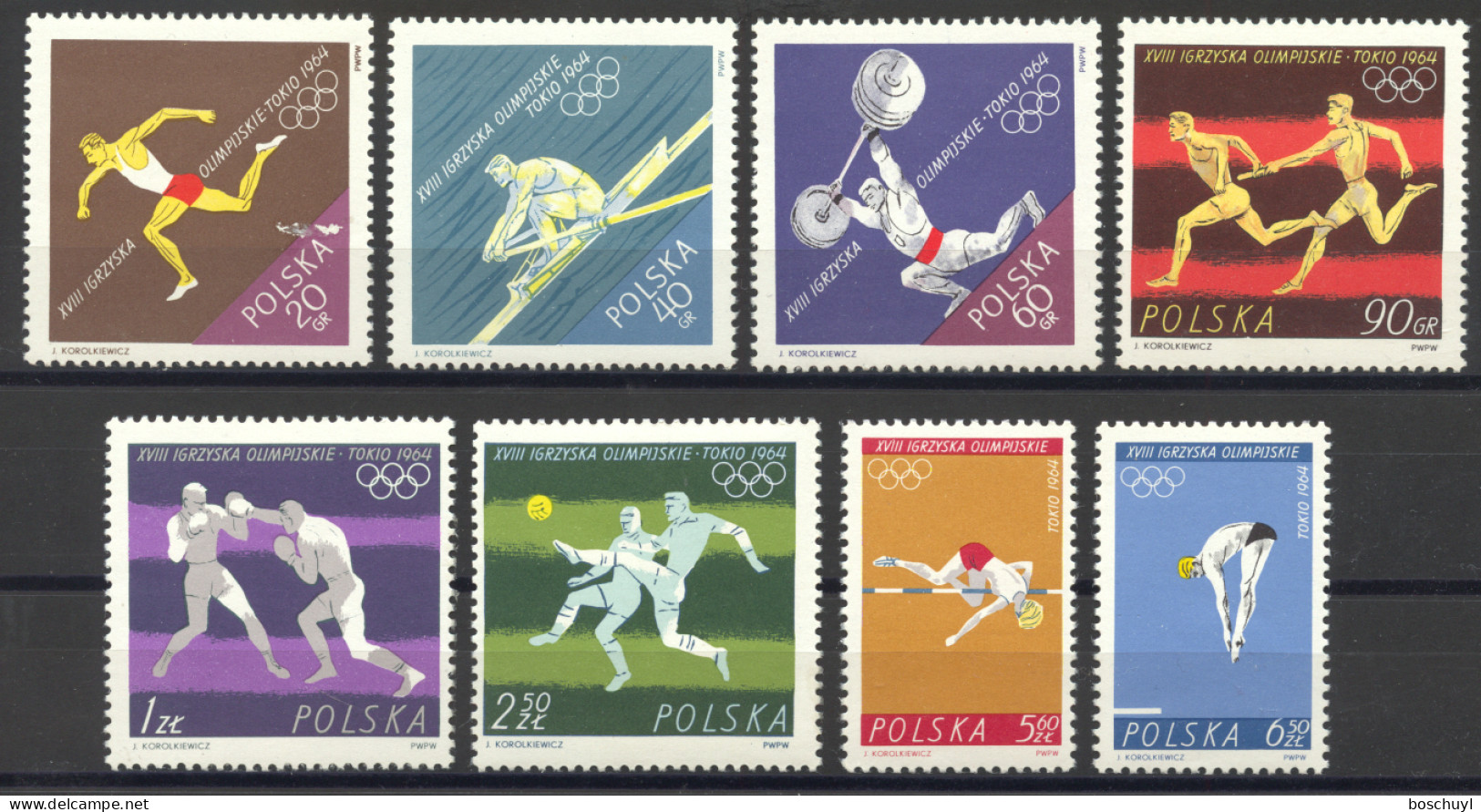 Poland, 1964, Olympic Summer Games Tokyo, Sports, MNH, Michel 1514-1521 - Neufs