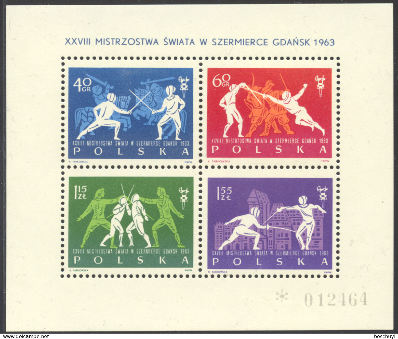 Poland, 1963, Fencing World Championships, Sports, MNH, Michel Block 29 - Unused Stamps