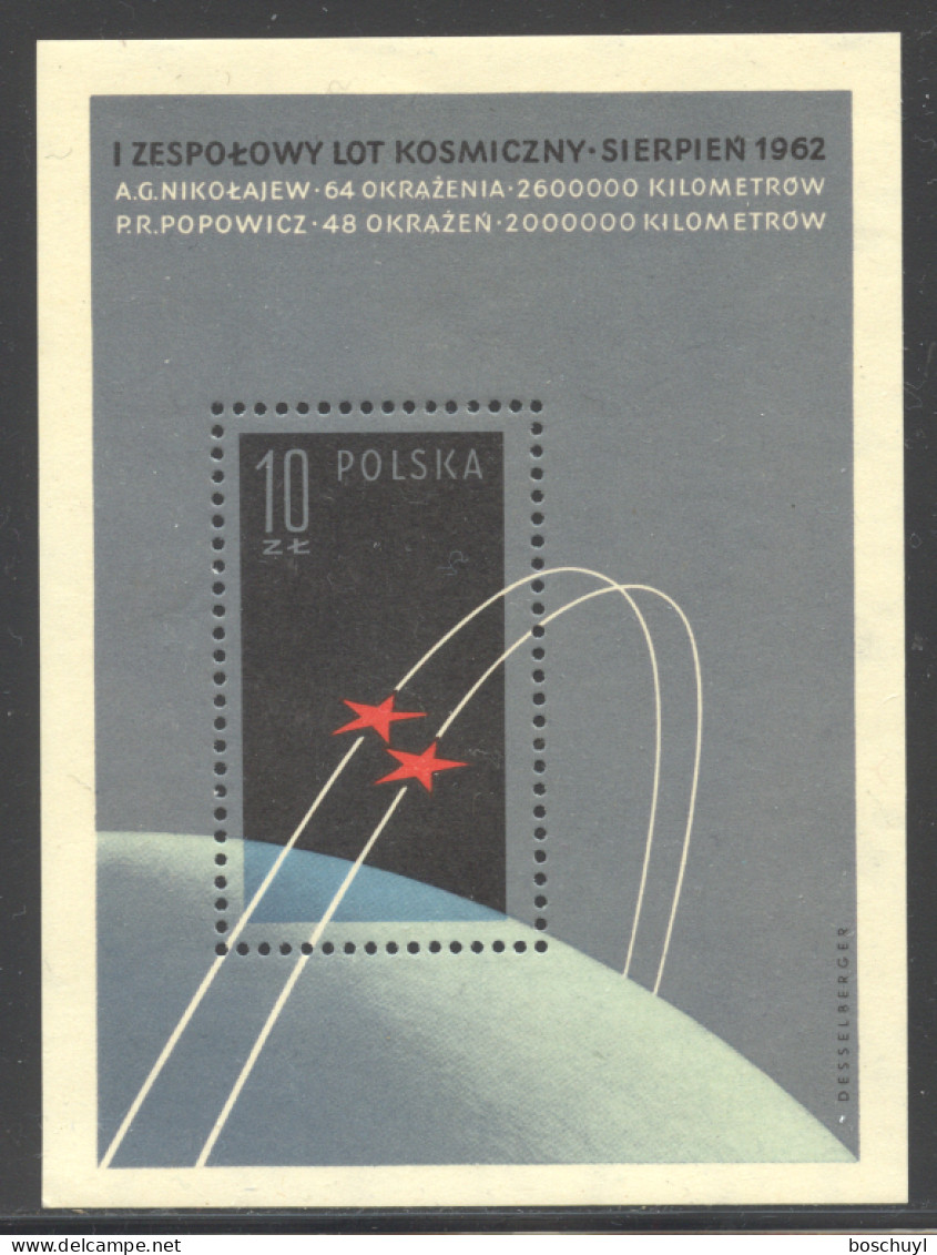 Poland, 1962, Space, Vostok, MNH, Michel Block 28 - Unused Stamps