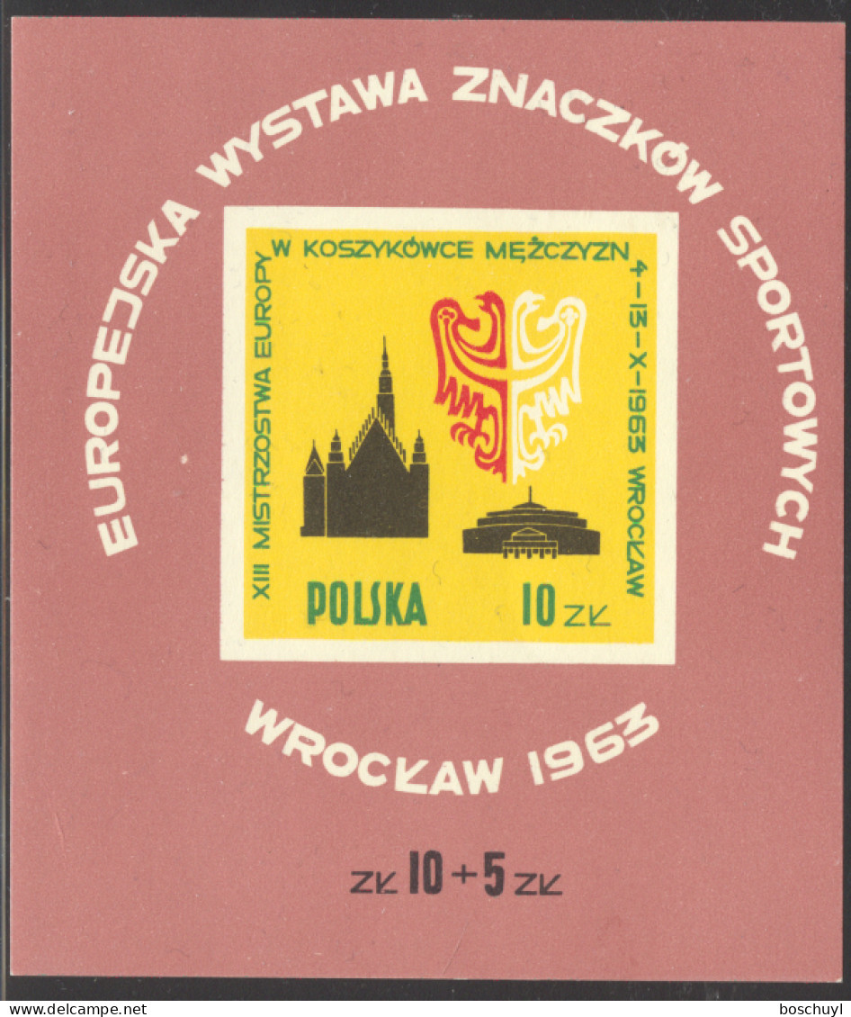 Poland, 1963, Basketball Championships, Sports, MNH, Michel Block 30 - Unused Stamps