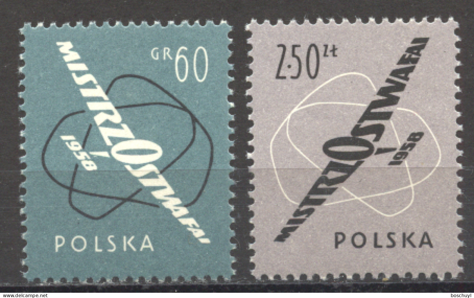 Poland, 1958, Gliding World Championships, Sports, Airplane, MNH, Michel 1058-1059 - Unused Stamps