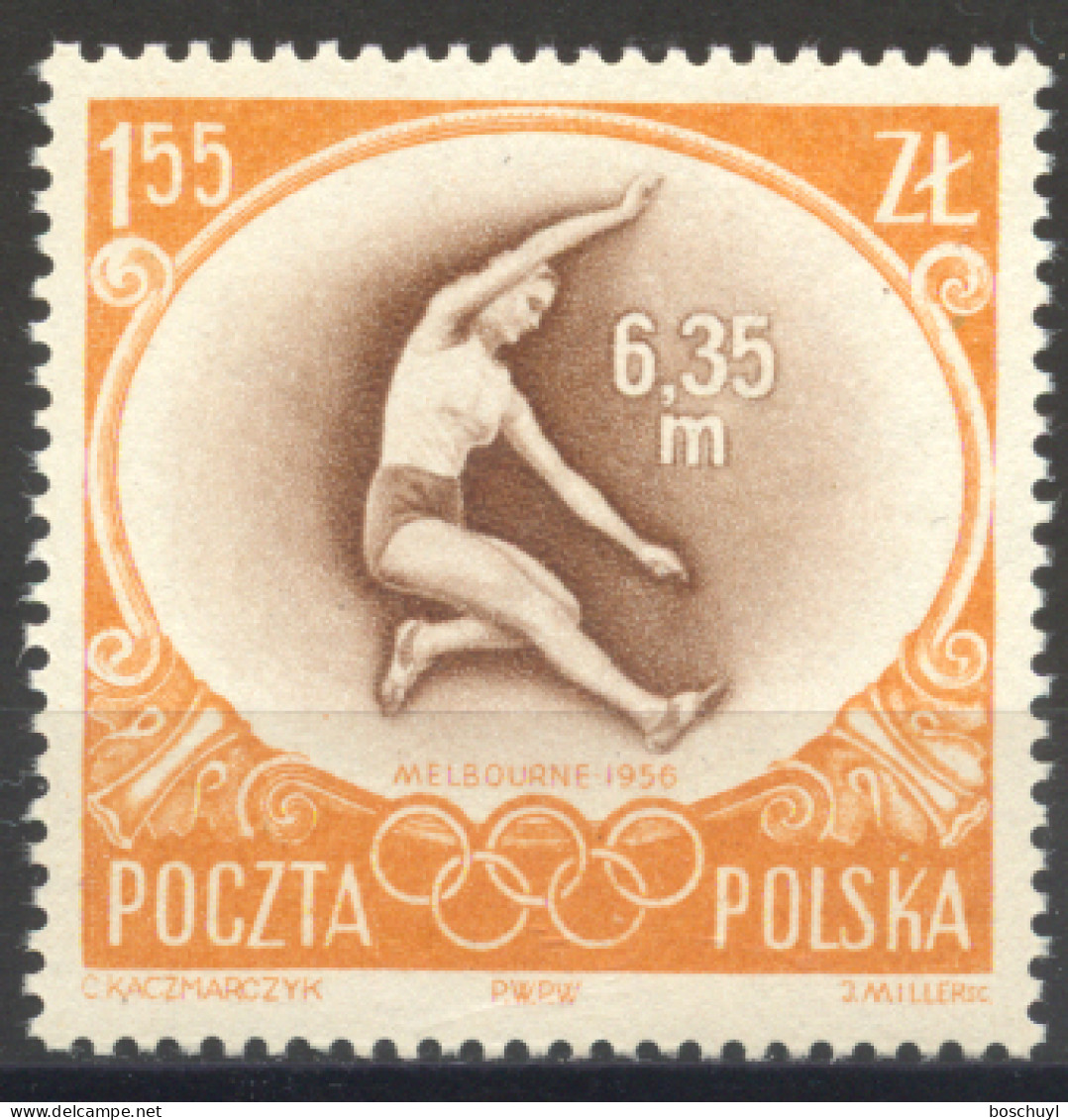 Poland, 1956, Olympic Summer Games Melbourne, Sports, Far Jump, MNH, Michel 994 - Neufs