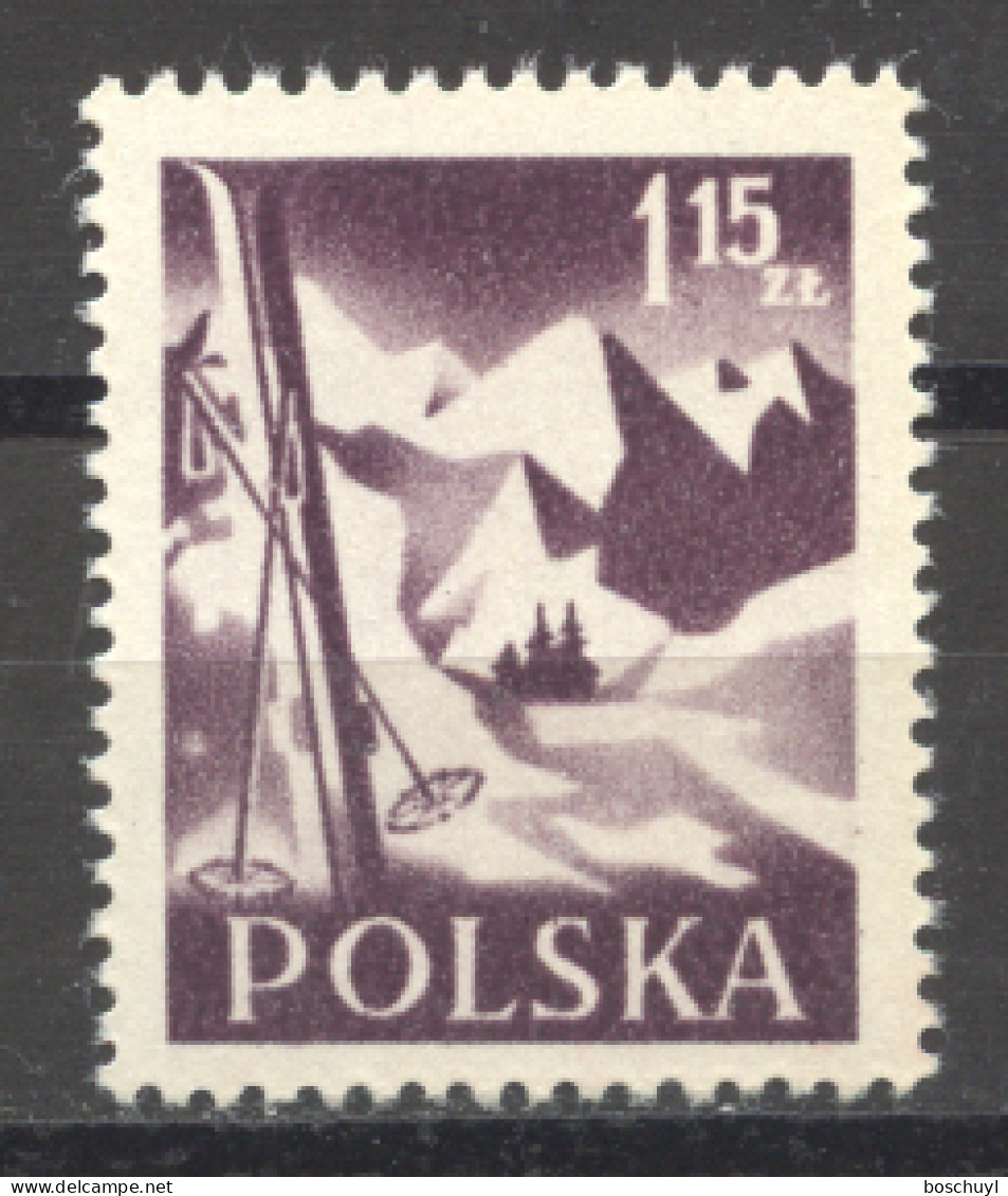 Poland, 1955, Hiking, Skiing, Sports, MNH, Michel 969A - Unused Stamps