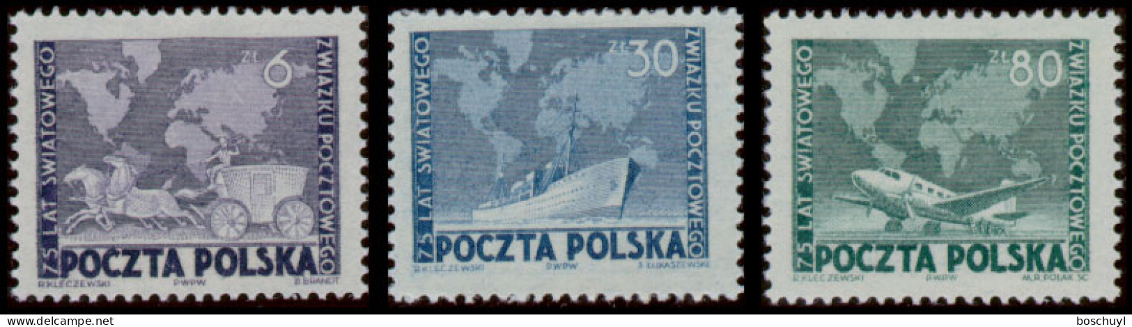 Poland, 1949, UPU, Universal Postal Union, United Nations, MNH, Michel 533-535 - Nuovi