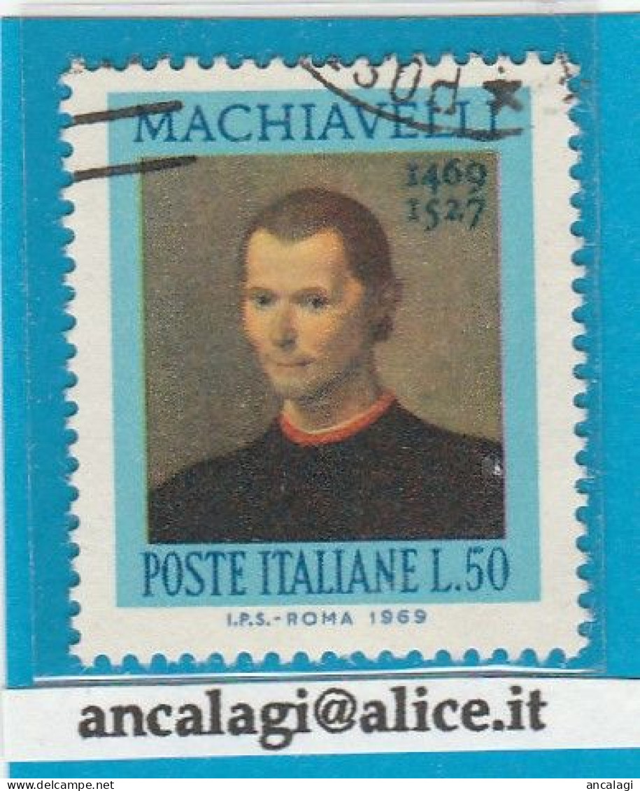 USATI ITALIA 1969 - Ref.0249 "MACCHIAVELLI" 1 Val. - - 1961-70: Afgestempeld