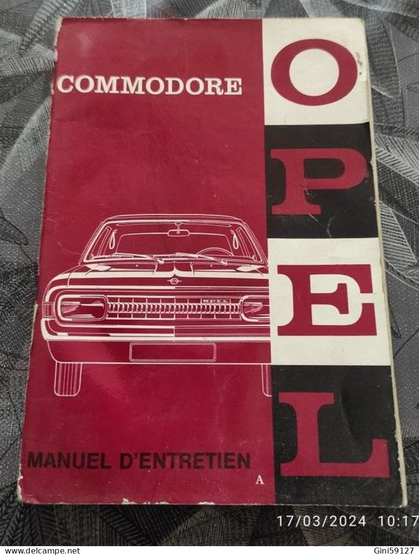 Manuel D Entretien Opel Commodore - Voitures