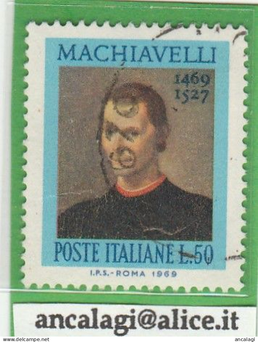 USATI ITALIA 1969 - Ref.0249A "MACCHIAVELLI" 1 Val. - - 1961-70: Afgestempeld