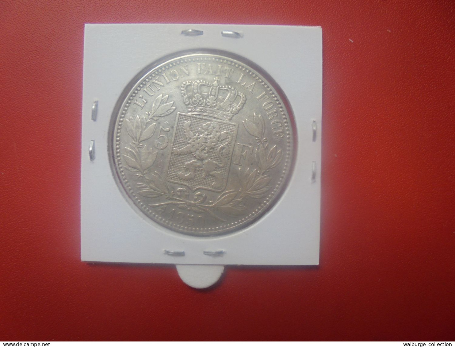 Léopold 1er. 5 FRANCS 1850 (AVEC POINT) ARGENT (A.8) - 5 Francs