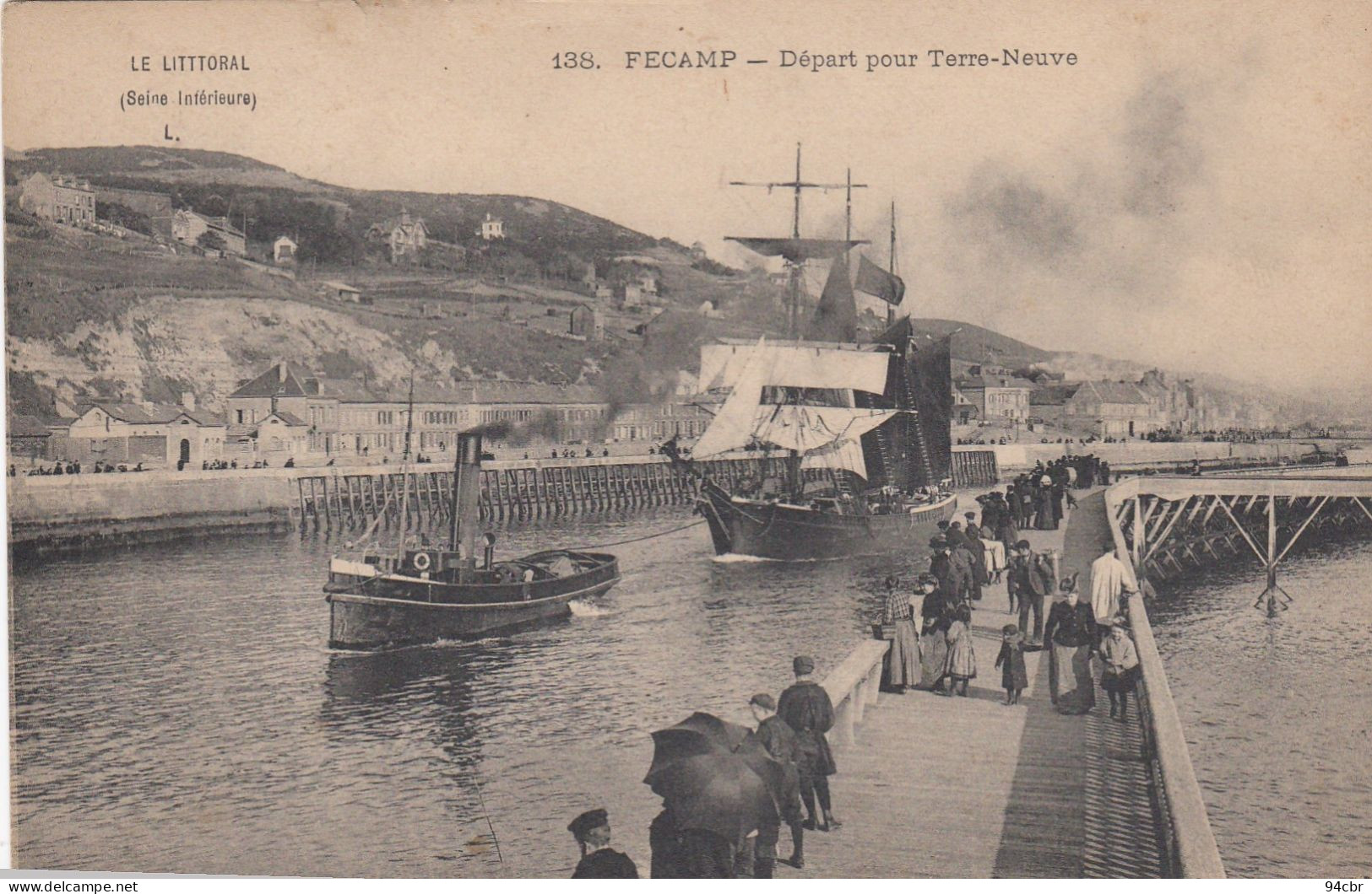 CPA (   76) Fecamp Depart Pour Terre Neuve  (b.bur Theme) - Fishing Boats