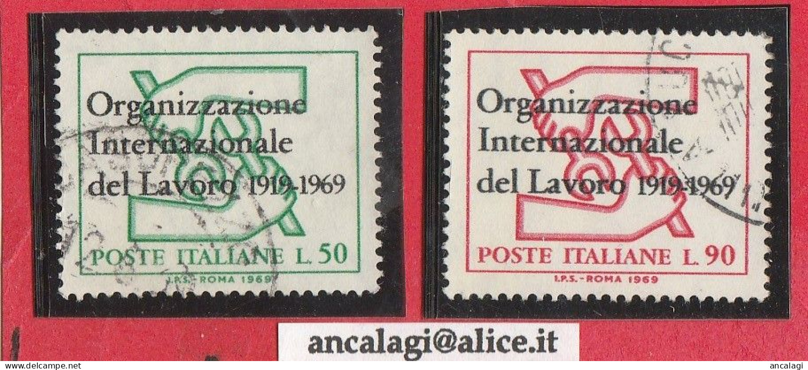 USATI ITALIA 1969 - Ref.0251 "ORGANIZZAZIONE DEL LAVORO" Serie Di 2 Val. - - 1961-70: Used