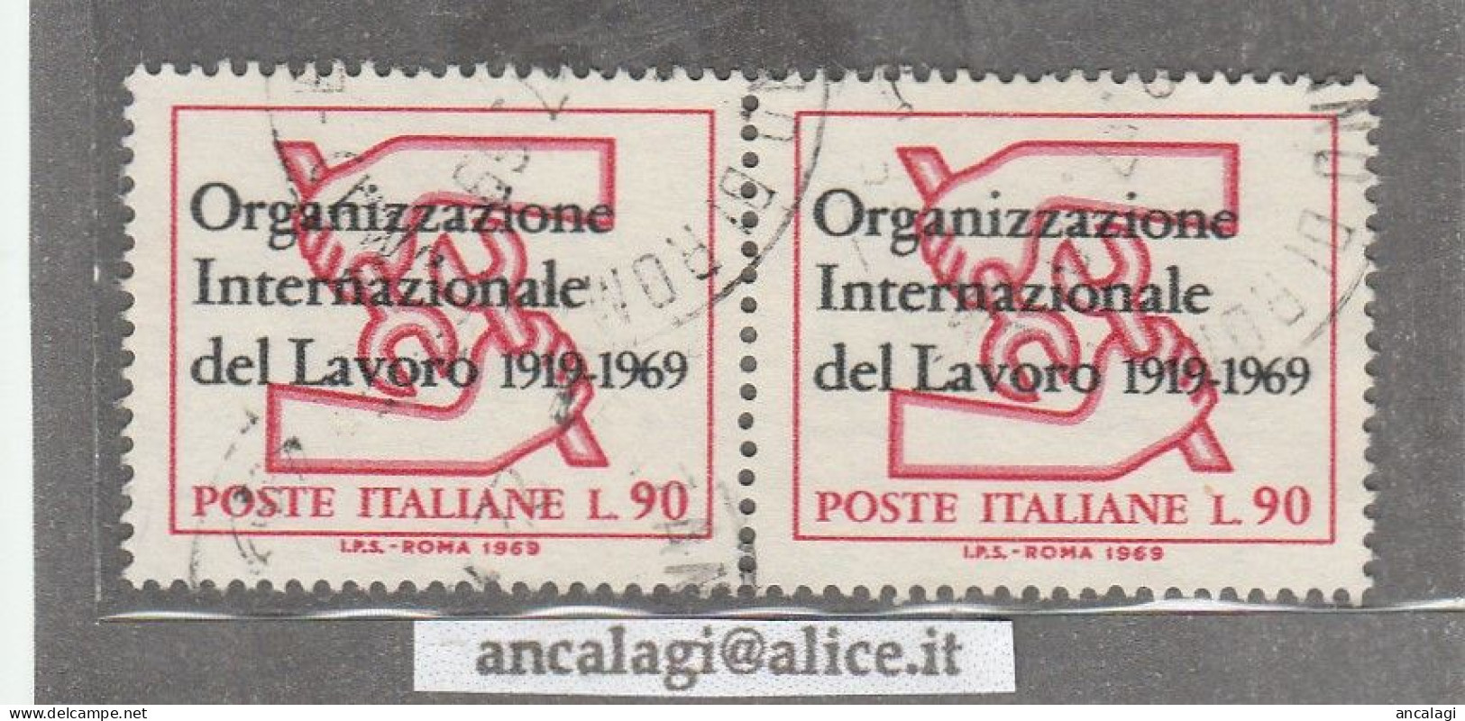 USATI ITALIA 1969 - Ref.0251B "ORGANIZZAZIONE DEL LAVORO" Serie Di 2 Val. - - 1961-70: Oblitérés