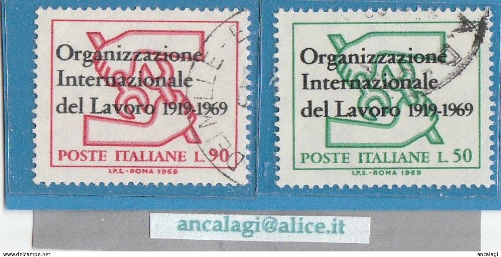 USATI ITALIA 1969 - Ref.0251C "ORGANIZZAZIONE DEL LAVORO" Serie Di 2 Val. - - 1961-70: Used