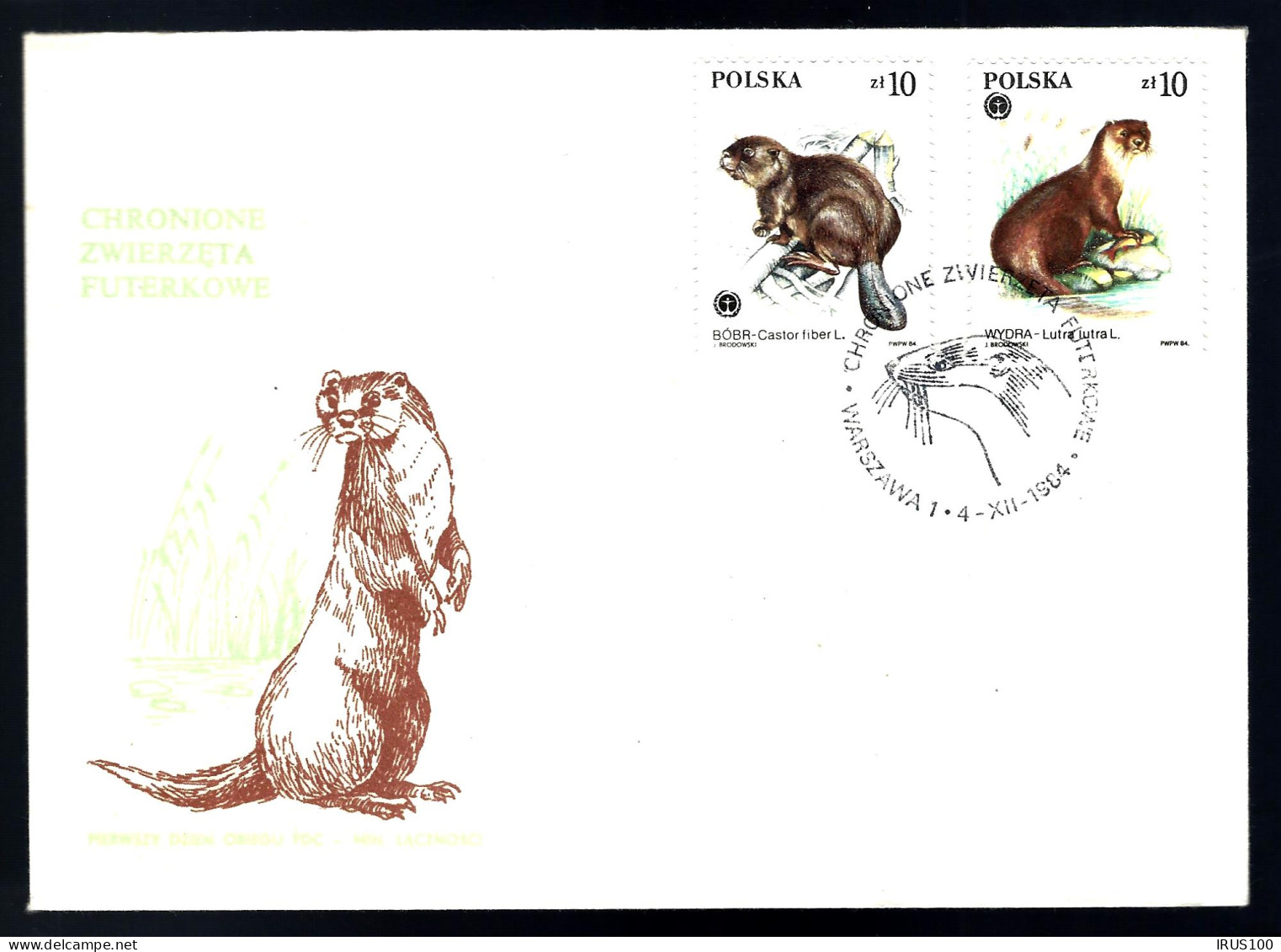 FDC DE VARSOVIE - POLOGNE - RONGEURS - 1984 - 3 ENVELOPPES  - Rodents