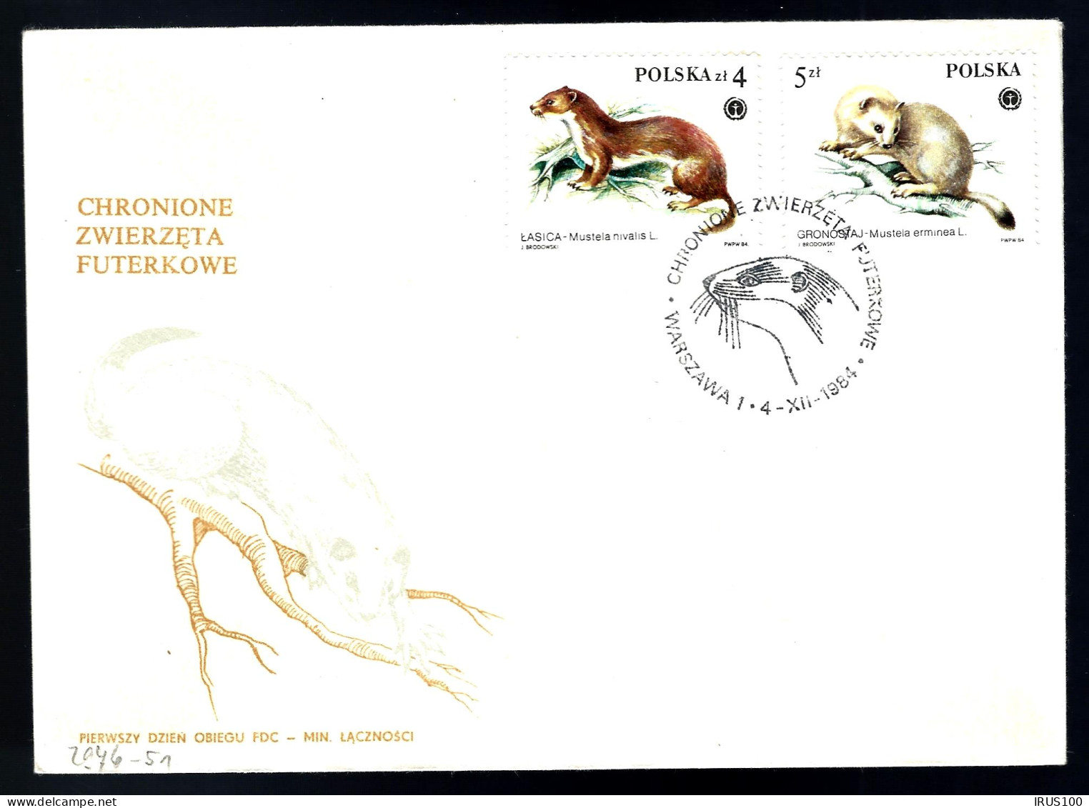 FDC DE VARSOVIE - POLOGNE - RONGEURS - 1984 - 3 ENVELOPPES  - Knaagdieren