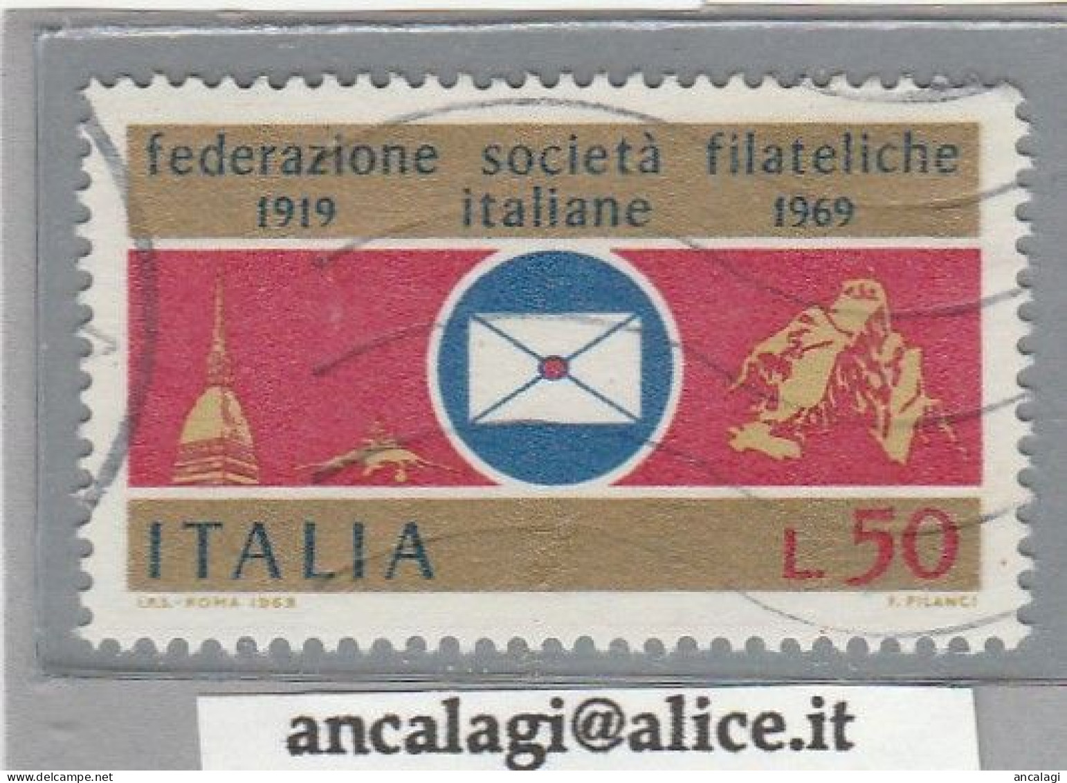 USATI ITALIA 1969 - Ref.0250B "SOCIETA' FILATELICHE" 1 Val. - - 1961-70: Used