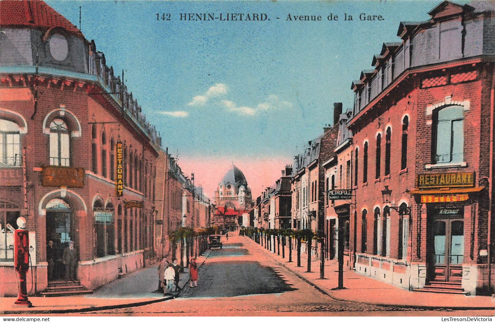 FRANCE - Hénin Lietard - Vue Sur L'avenue De La Gare - Colorisé - Carte Postale Ancienne - Henin-Beaumont