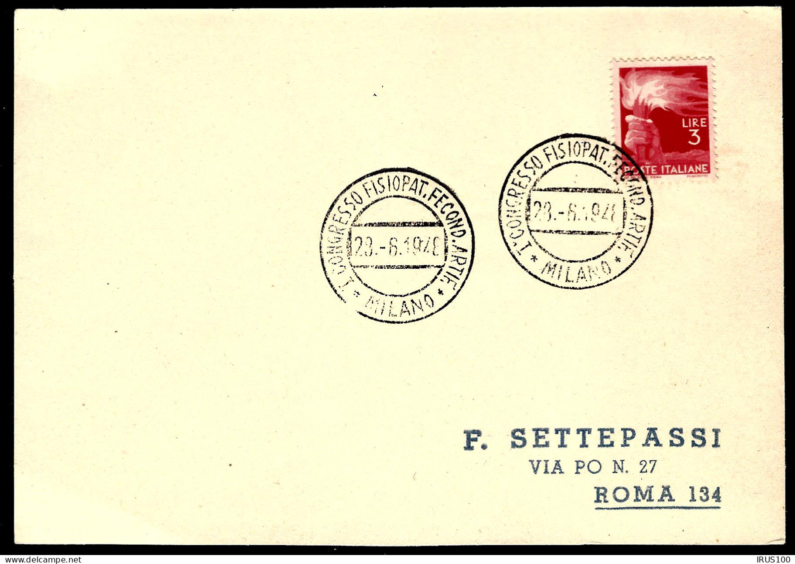 1948 - CONGRÈS SUR LA PHYSIOPATHOLOGIE À MILAN - ITALIE - Medicina