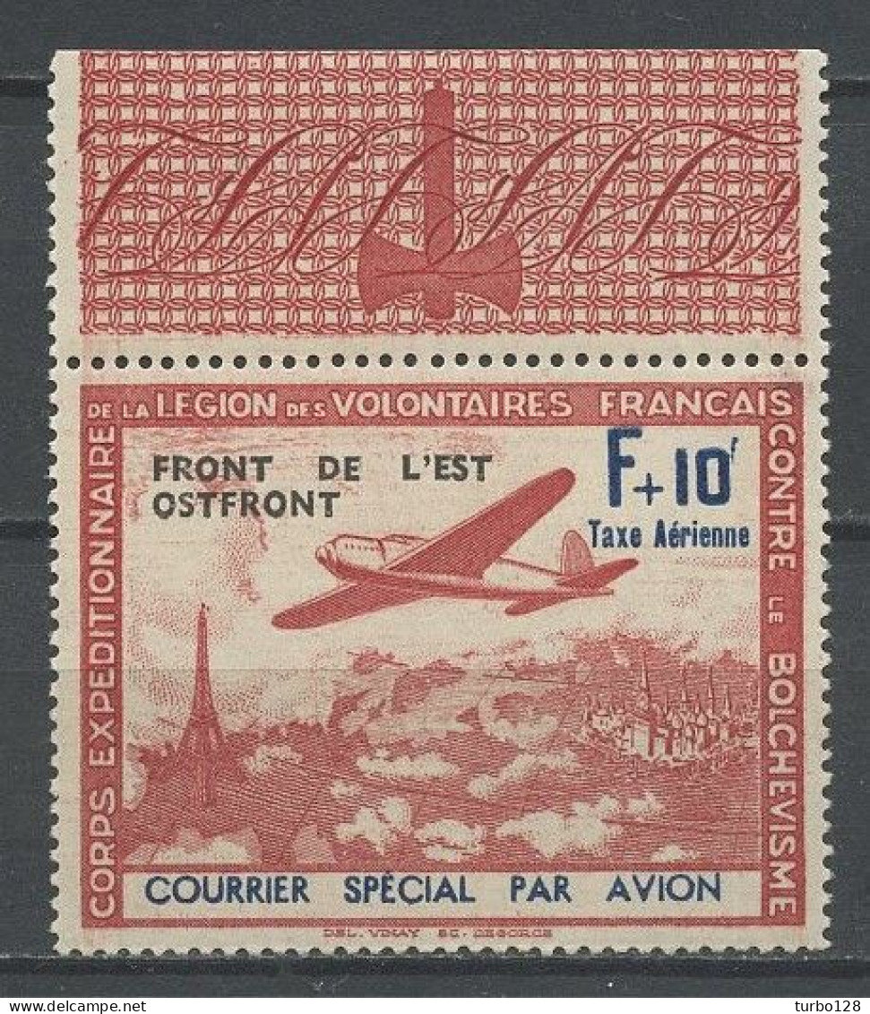 FRANCE 1941 Légions Des Volontaires Français L.V.F. N° 5 ** Surchargé Neuf MNH Luxe C 25 € Avions Courrier Spécial - War Stamps