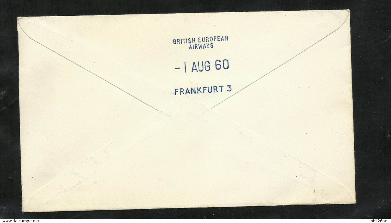 UK Lettre BEA Comet 4B 1ère Liaison Aérienne Londres Le 01/08/1960 Pour Frankurt Le 01/08/1960 N° 267 Et 355 B/ TB - Storia Postale