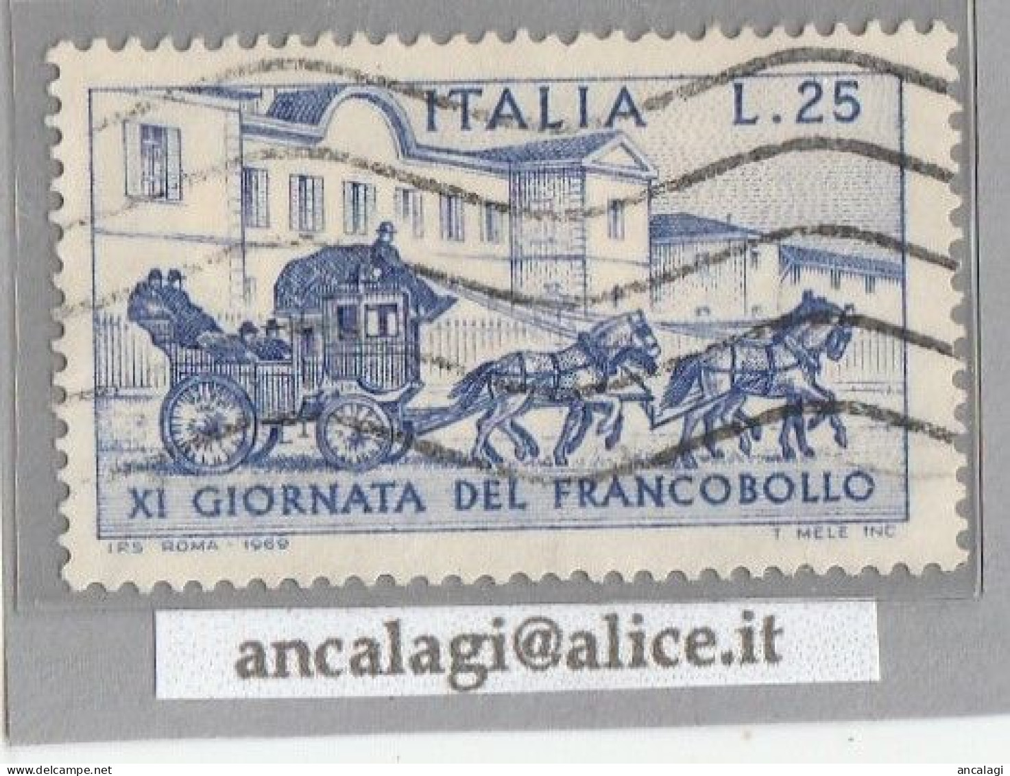 USATI ITALIA 1969 - Ref.0252 "11^ GIORNATA DEL FRANCOBOLLO" 1 Val. - - 1961-70: Oblitérés