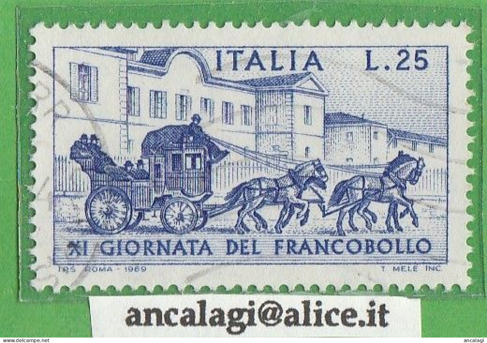 USATI ITALIA 1969 - Ref.0252C "11^ GIORNATA DEL FRANCOBOLLO" 1 Val. - - 1961-70: Oblitérés