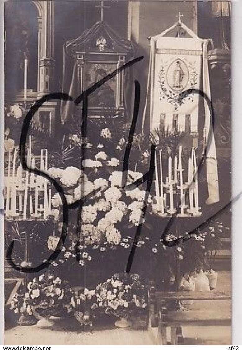 DANNEMARIE            CARTE PHOTO  GINTZBURGER        INTERIEUR EGLISE FLEURI - Dannemarie