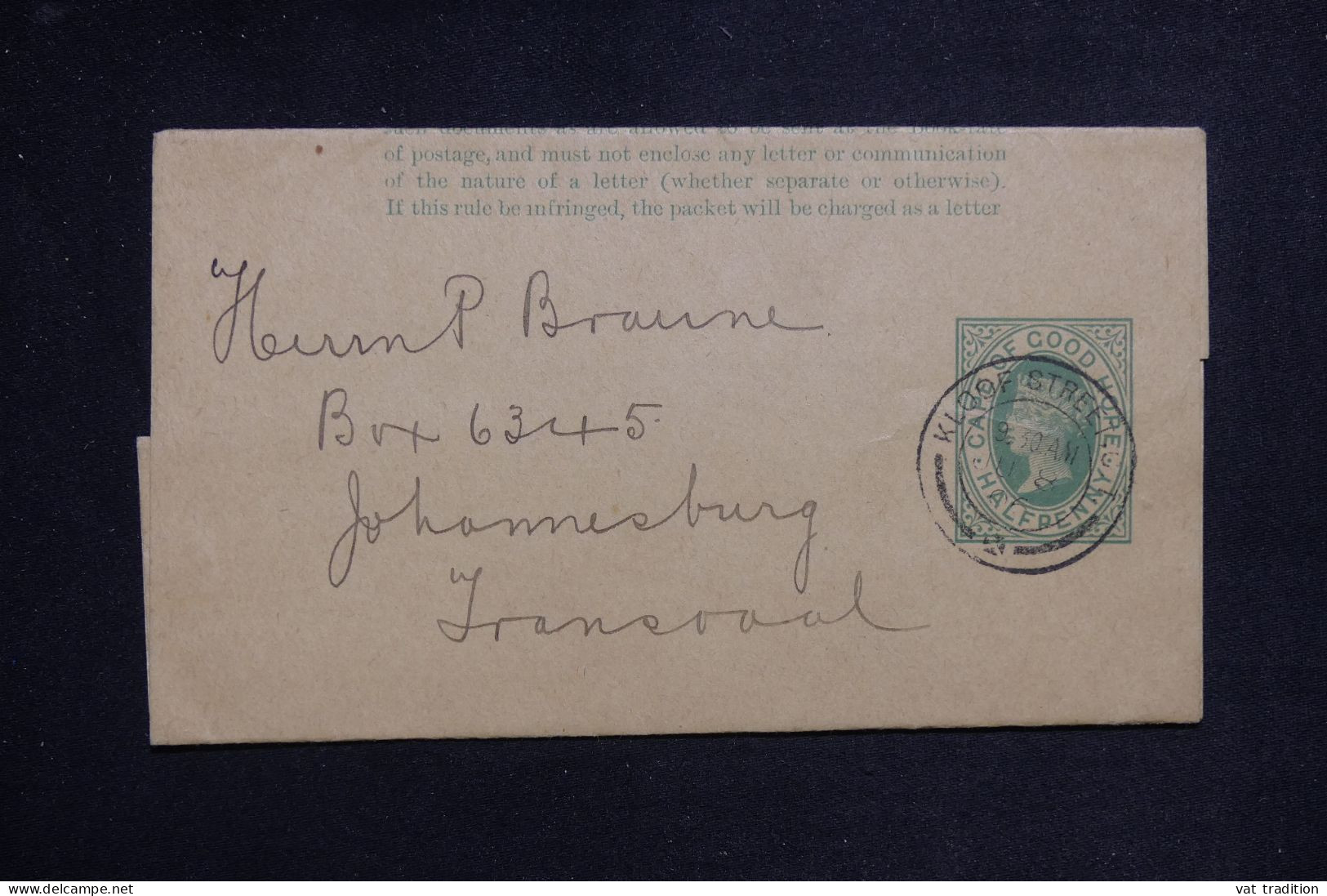 CAP DE BONNE ESPÉRANCE  - Entier Postal Pour Johannesburg  - L 151142 - Cape Of Good Hope (1853-1904)