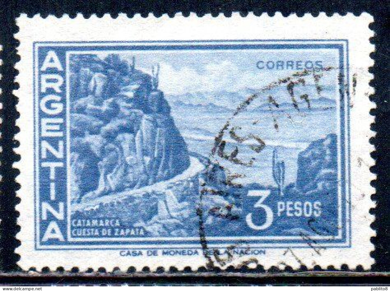 ARGENTINA 1959 1970 1960 ZAPATA SLOPE CATAMARCA 3p USED USADO OBLITERE' - Gebraucht