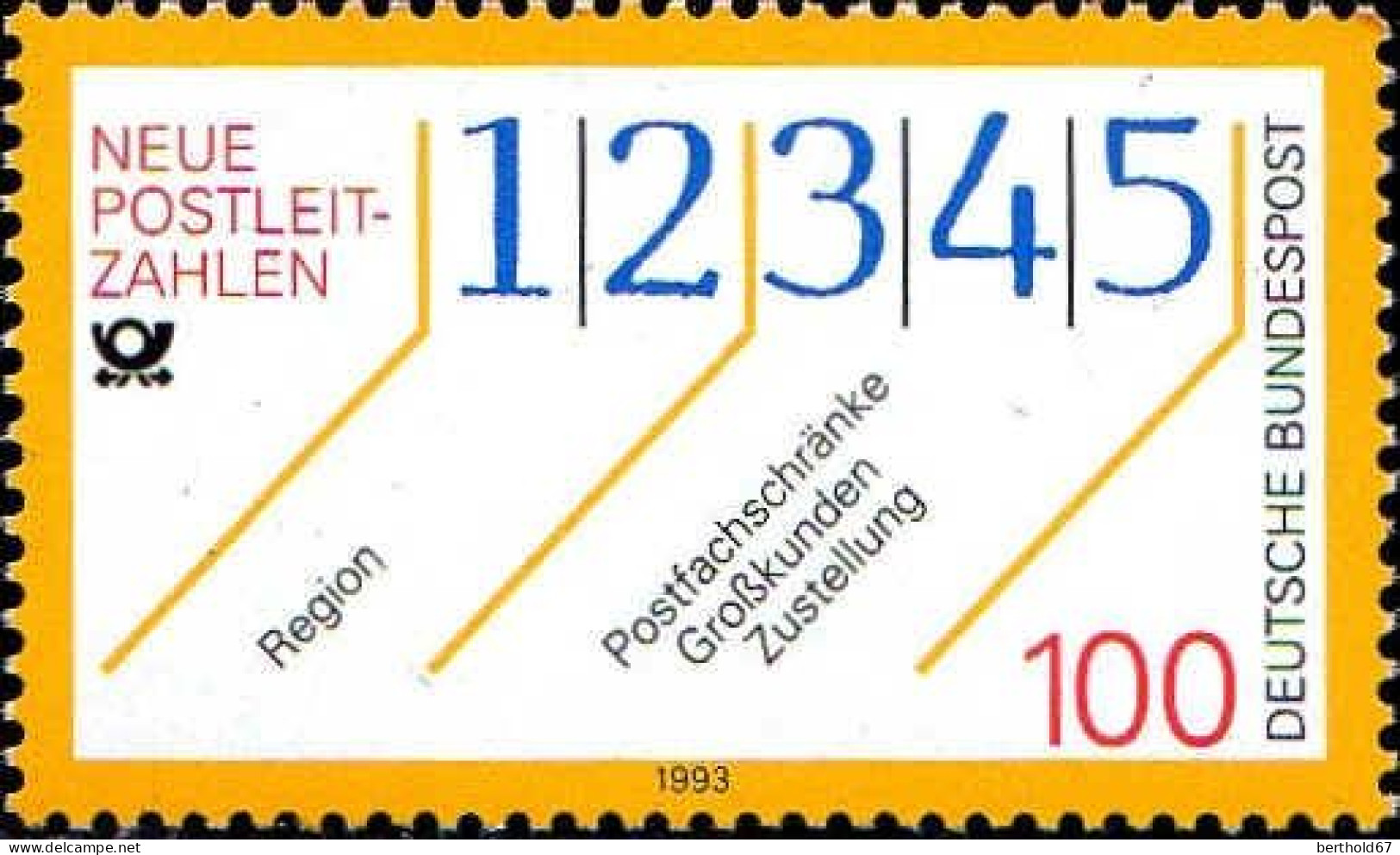 RFA Poste N** Yv:1491 Mi:1659 Neue Postleitzahlen (Thème) - Postleitzahl