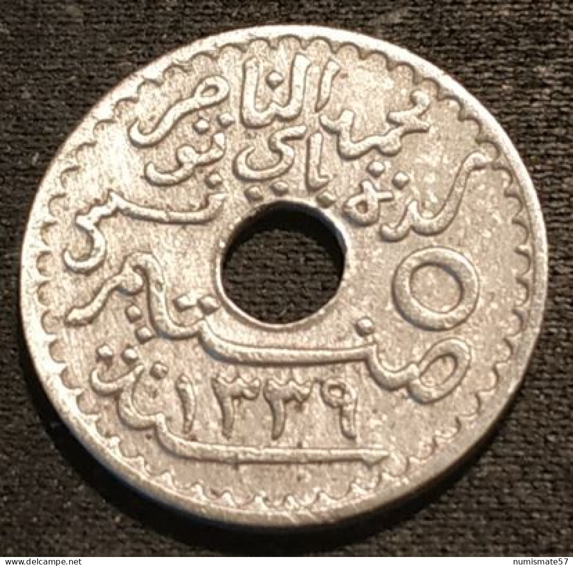 RARE TUNISIE - TUNISIA - 5 CENTIMES 1920 ( 1339 ) - Frappe Médaille - Muhammad Al-Nasir - Protectorat Français - KM 245 - Tunesië