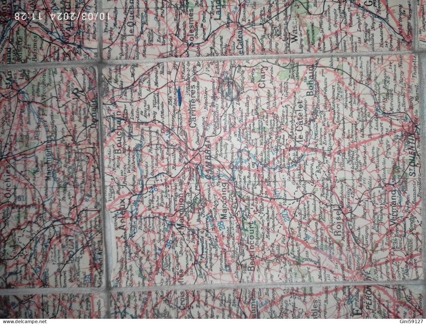 Carte militaire ligne de front WW1