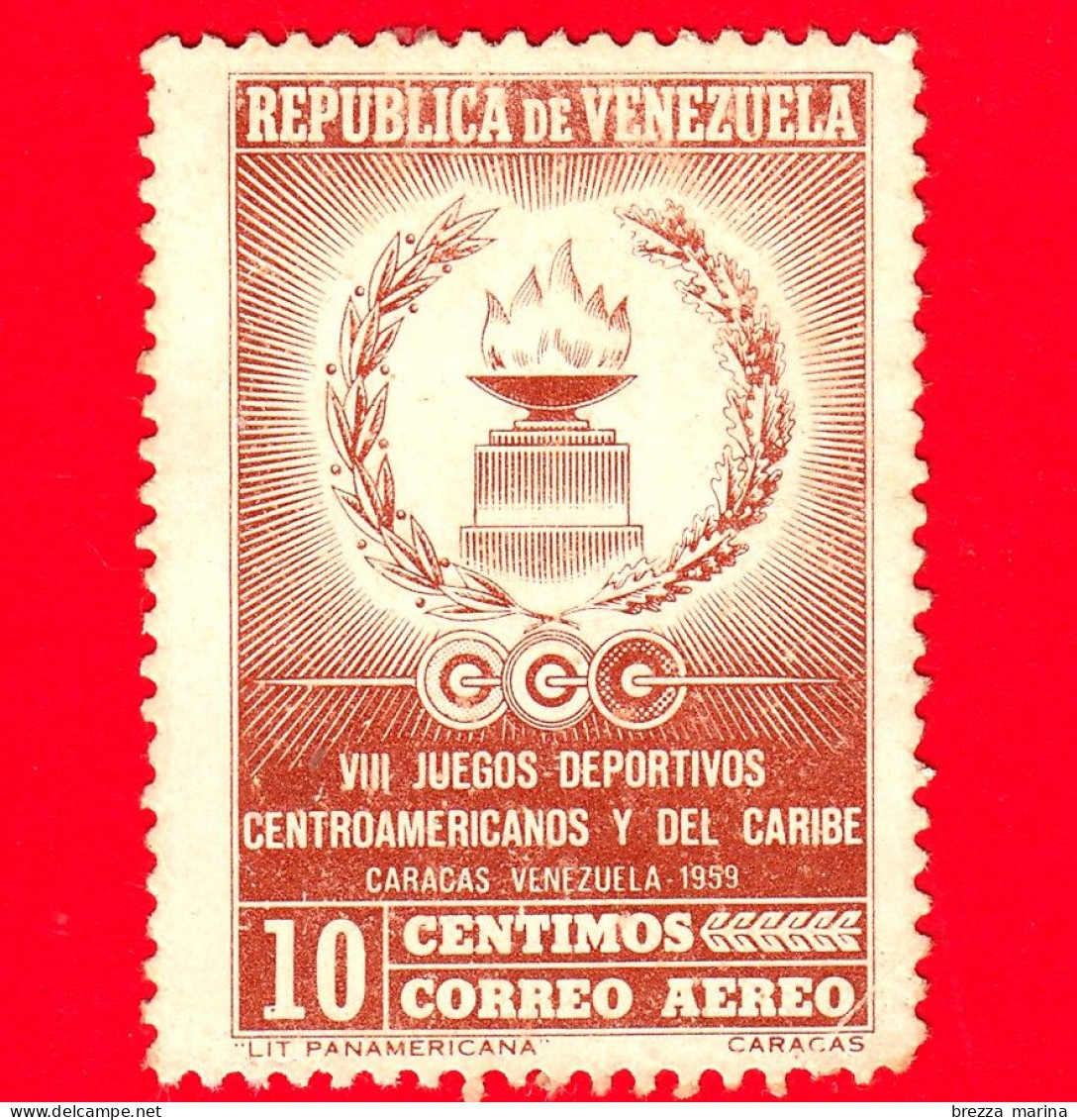 VENEZUELA - Usato - 1959 - 8° Giochi Centroamericani E Dei Caraibi - 10 - P. Aerea - Venezuela