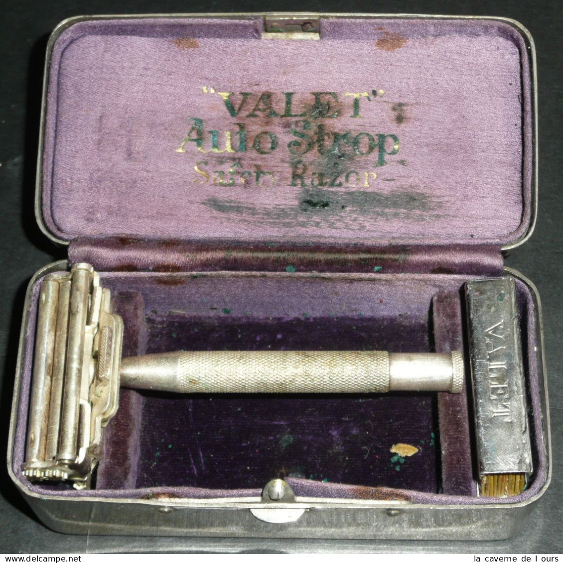 Rare Ancien Coffret De Rasoir Mécanique VALET Auto-Strop Avec Lames, Barber Shop - Strumenti Antichi