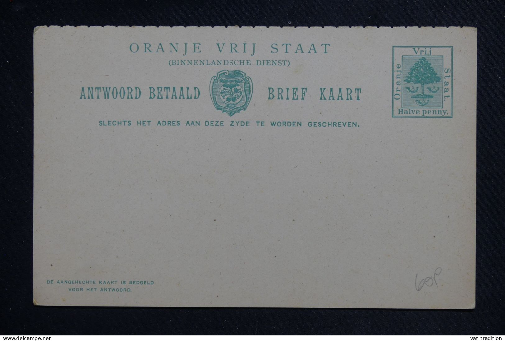 ORANGE - Entier Postal + Réponse, Non Circulé - L 151151 - Stato Libero Dell'Orange (1868-1909)