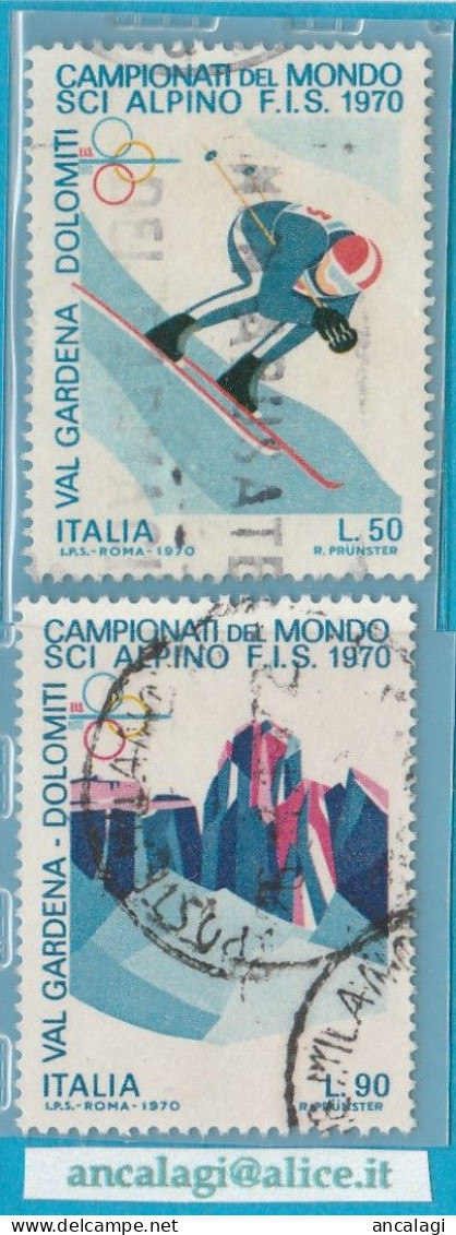 USATI ITALIA 1970 - Ref.0253C "SCI ALPINO" 1 Val. In Coppia - - 1961-70: Used