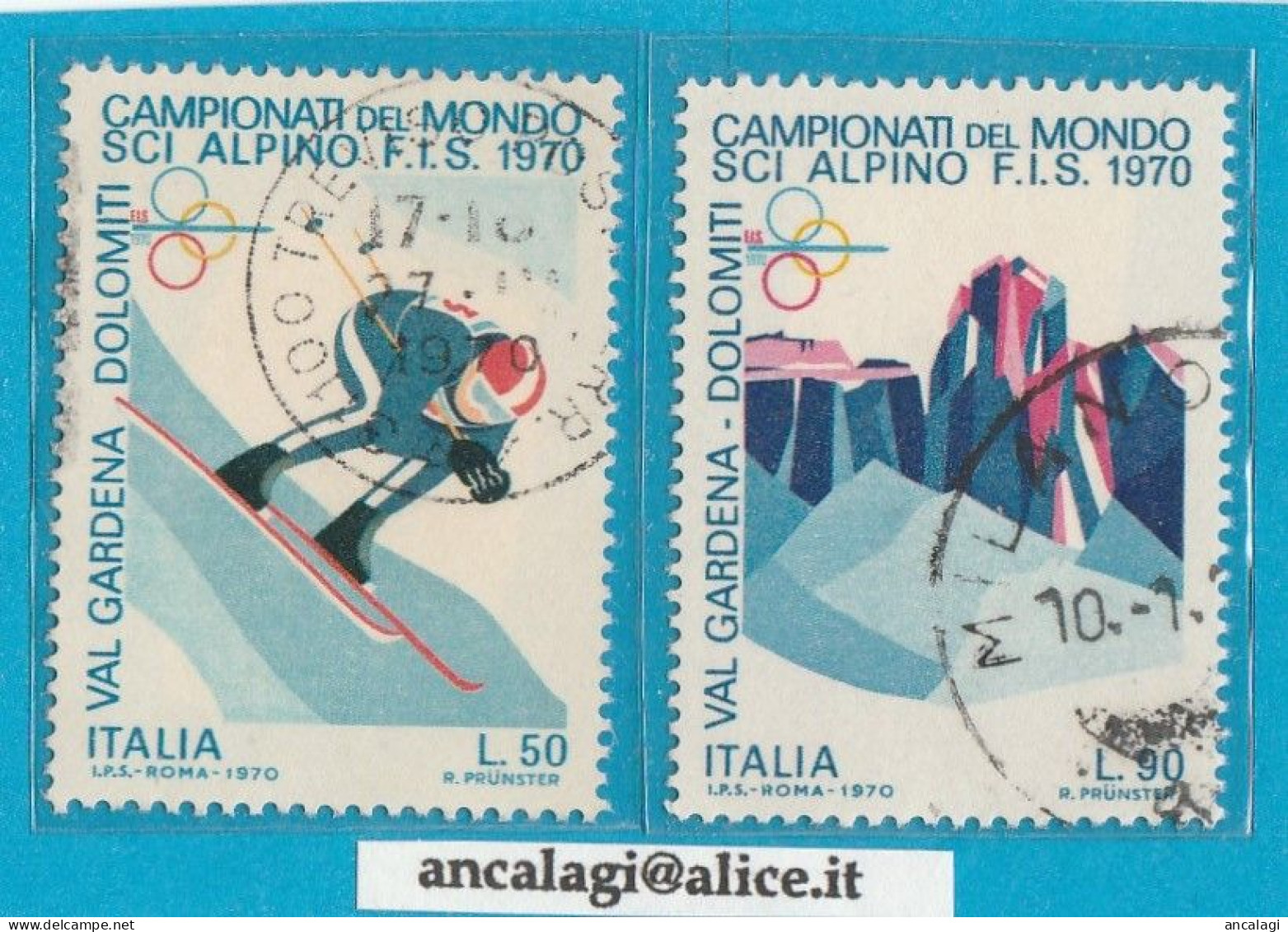 USATI ITALIA 1970 - Ref.0253 "SCI ALPINO" 1 Val. In Coppia - - 1961-70: Afgestempeld