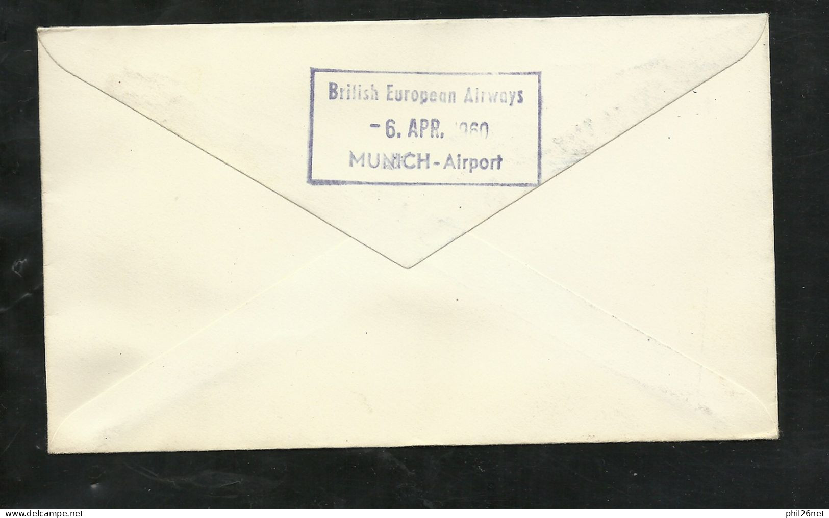 UK Lettre BEA  Comet 4B  1ère Liaison Aérienne Londres Le 05/04/1960 Pour Munich  Le 05/04/1960  N°  270  TB - Lettres & Documents