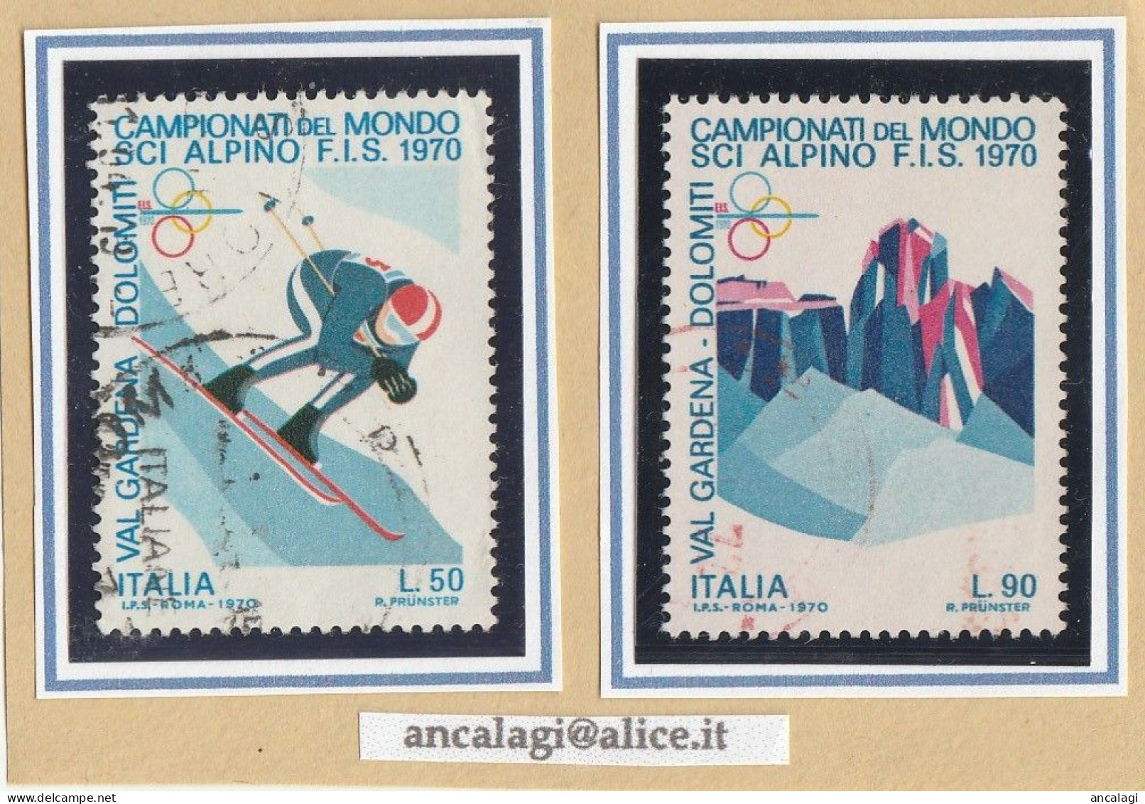 USATI ITALIA 1970 - Ref.0253A "SCI ALPINO" 1 Val. In Coppia - - 1961-70: Used