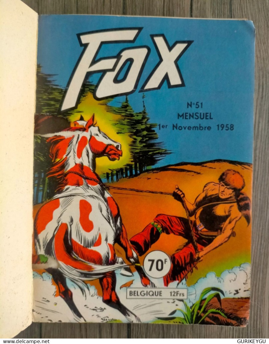Bd Très Très Rare  ALBUM Reliure  FOX N° 10 Avec N° 51.52.53.54.55 LUG 1958 - Lug & Semic