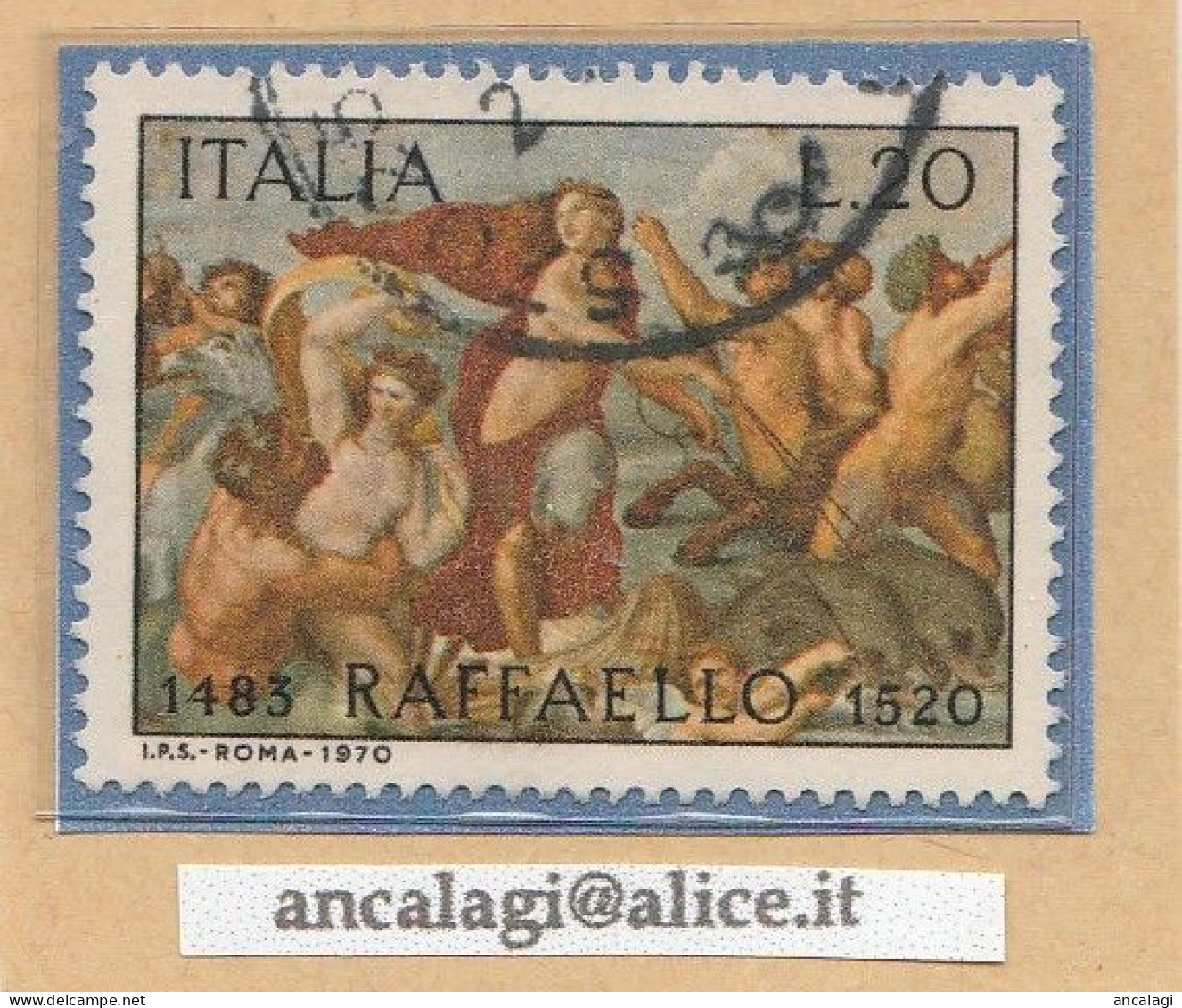 USATI ITALIA 1970 - Ref.0254 "RAFFAELLO SANZIO" 1 Val. - - 1961-70: Oblitérés
