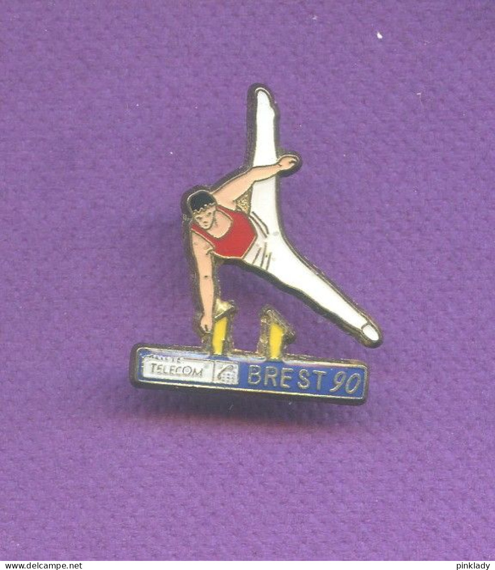 Rare Pins France Telecom Brest Bretagne 1990 Gymnastique Non Signé Q880 - Telecom De Francia