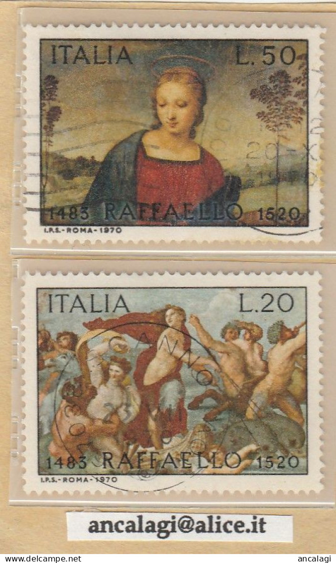 USATI ITALIA 1970 - Ref.0254D "RAFFAELLO SANZIO" Serie Di 2 Val. - - 1961-70: Oblitérés