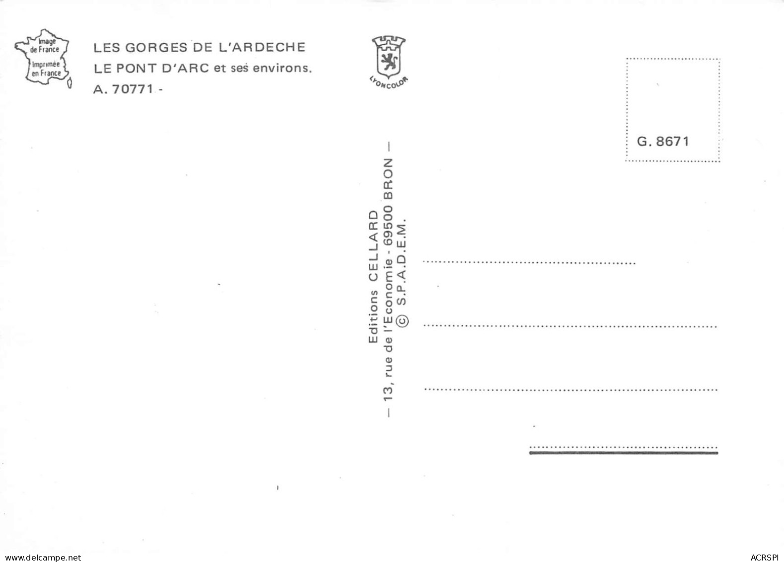ARDECHE Les Gorges. Le Pont D'arc Et Ses Environs Multivues  23 (scan Recto Verso)MH2919 - Vallon Pont D'Arc