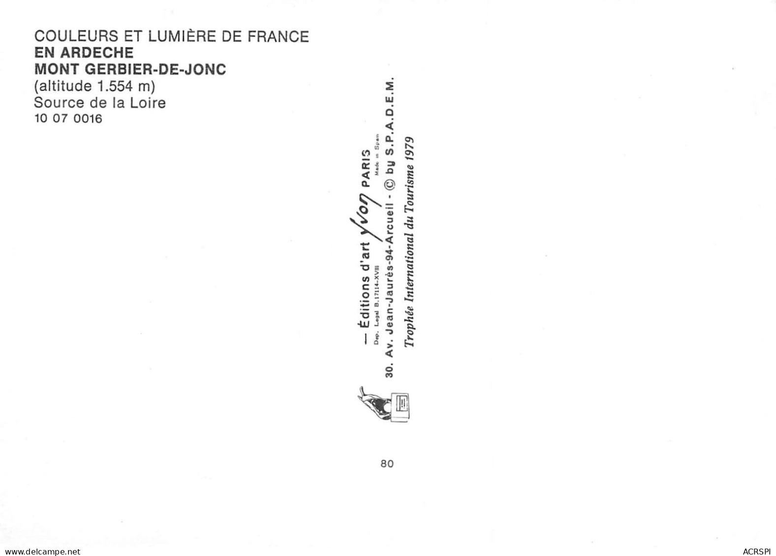 ARDECHE MONT GERBIER DE JONC  Source De La Loire   5 (scan Recto Verso)MH2919 - Saint Péray