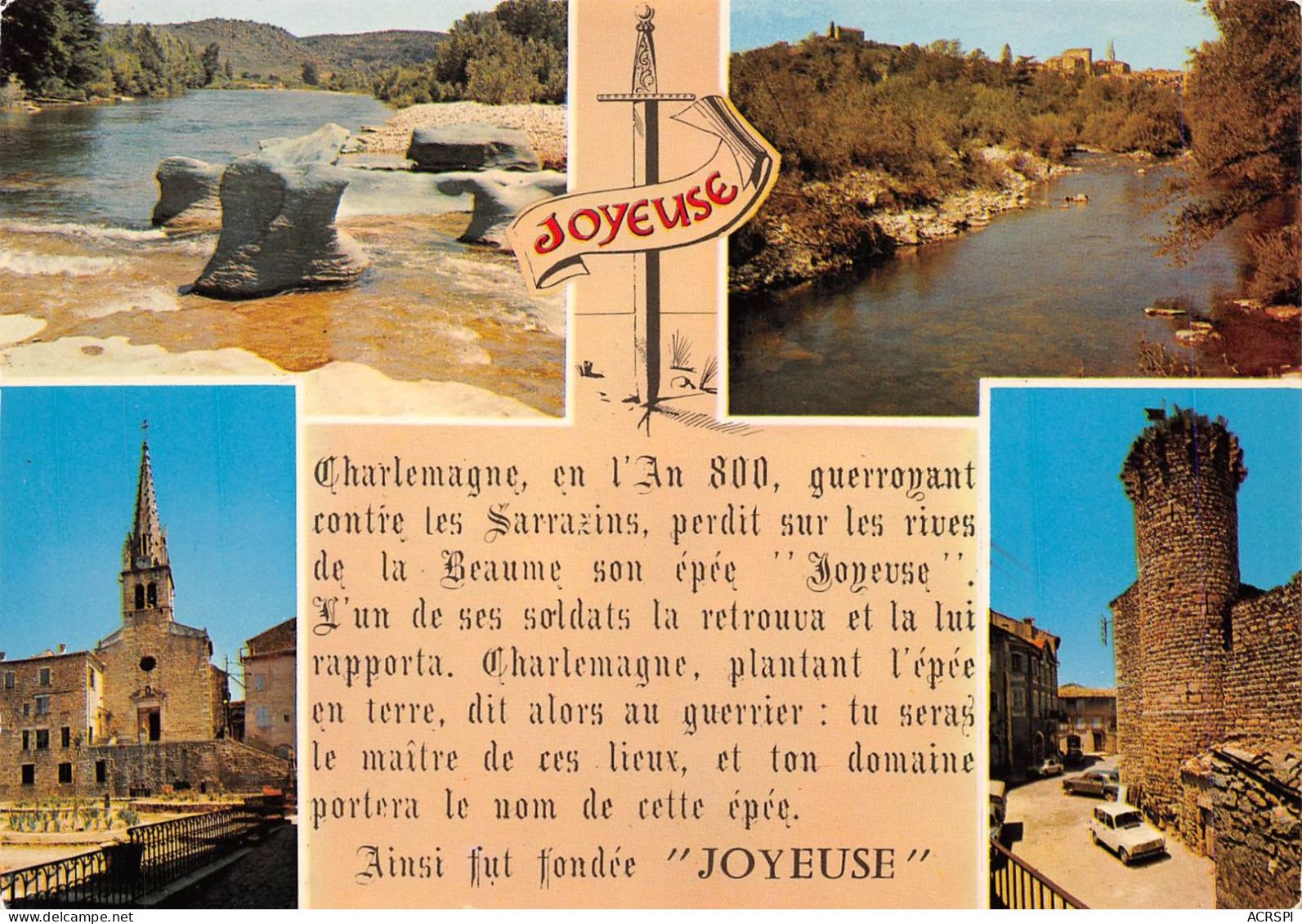 JOYEUSE  Les Bords De La Beaume, L'église Et La Tour De Charlemagne   31  (scan Recto Verso)MH2927 - Joyeuse