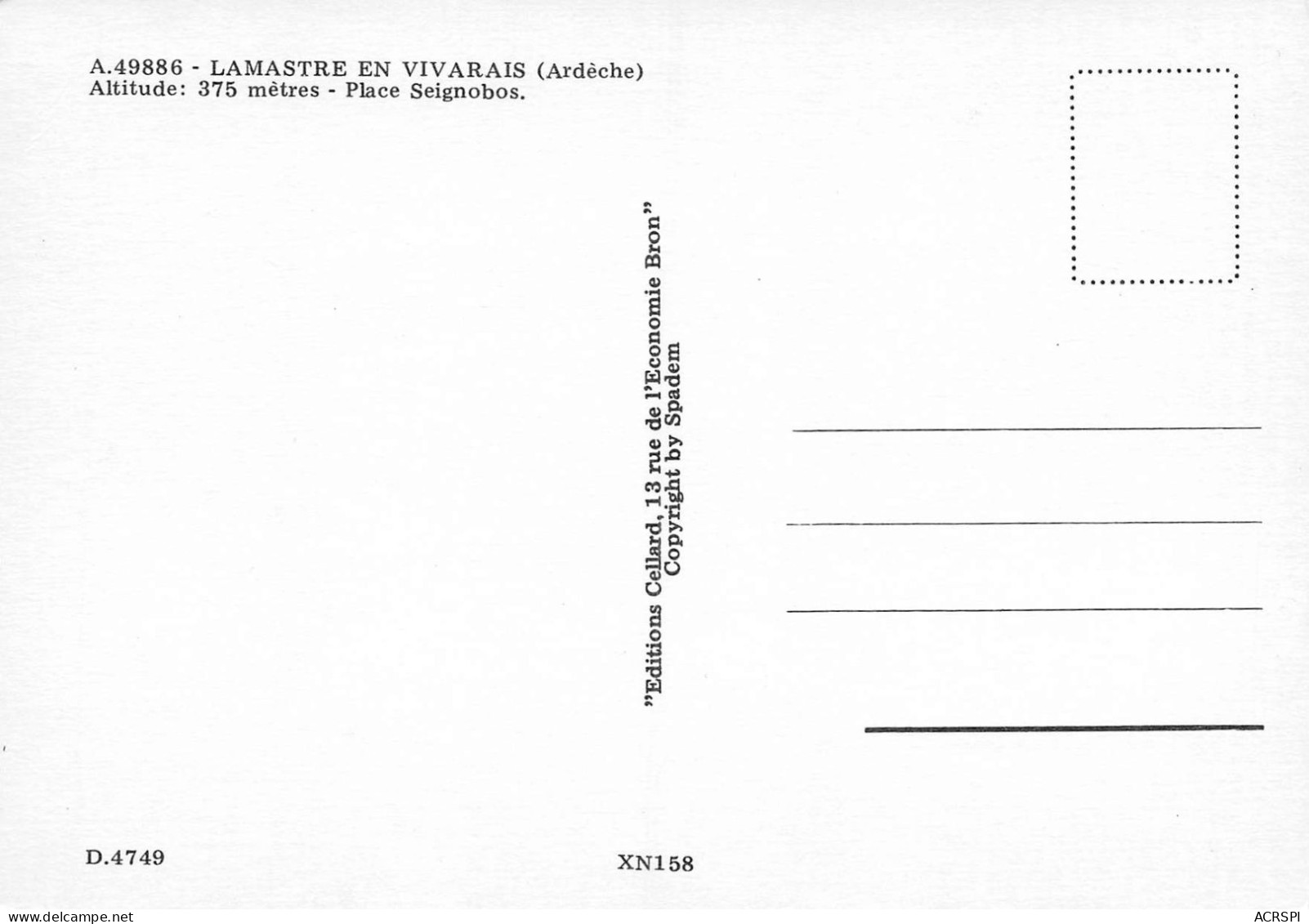 LAMASTRE  La Place Seignobos     14 (scan Recto Verso)MH2926 - Lamastre