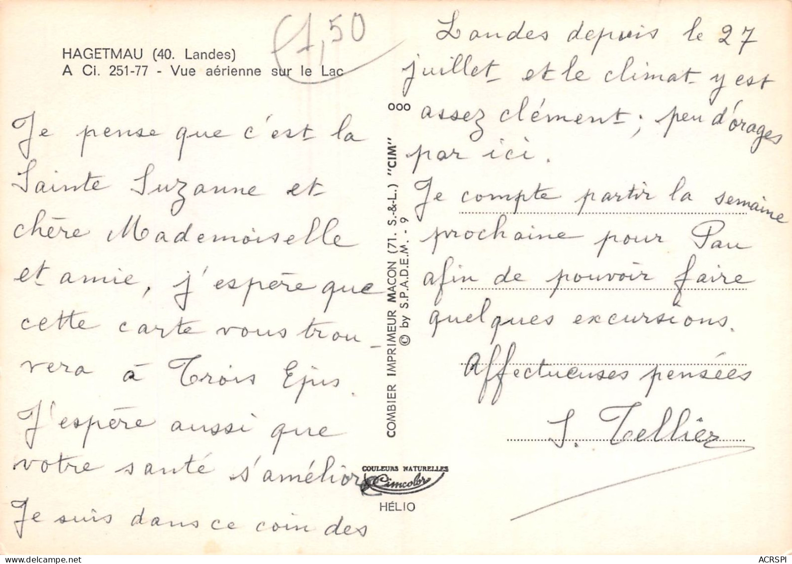 HAGETMAU   Vue Aérienne Sur Le Lac    6 (scan Recto Verso)MH2951 - Hagetmau